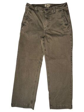 Goodthreads Straight Leg Pants Olive Green High Rise Ankle Stretch Size 8